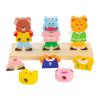 blloocod Wooden Stacking Blocks Matching Game for Ages 2-5, Montessori Fine Motor Skills Builder with 72 Outfit Combos view 1