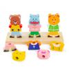 blloocod Wooden Stacking Blocks Matching Game for Ages 2-5, Montessori Fine Motor Skills Builder with 72 Outfit Combos view 2
