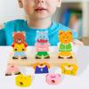 blloocod Wooden Stacking Blocks Matching Game for Ages 2-5, Montessori Fine Motor Skills Builder with 72 Outfit Combos view 4