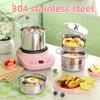 Children's Real Cooking Mini Kitchen Toys - 22 PCS Set, Food-Grade Stainless Steel Cooking Sets with Stove, Real Food Making Beginner Educational Toys (Pink) view 2