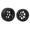 2PCS Big + 2PCS Small Rubber RC Wheel Tire Tyre Hex Hub 17mm RC Replacement Parts for 1/7 ARRMA Felony KM Rally HongNor X3GT ZD Racing RC Car (Black) view 2