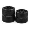 2PCS Big + 2PCS Small Rubber RC Wheel Tire Tyre Hex Hub 17mm RC Replacement Parts for 1/7 ARRMA Felony KM Rally HongNor X3GT ZD Racing RC Car (Black) view 3