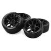 2PCS Big + 2PCS Small Rubber RC Wheel Tire Tyre Hex Hub 17mm RC Replacement Parts for 1/7 ARRMA Felony KM Rally HongNor X3GT ZD Racing RC Car (Black) view 4