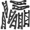 Aluminum Alloy Front & Rear Suspension Arms Set for Arrma 1/14 Typhon Grom 1/18 Granite Grom Upgrade (Black) view 1