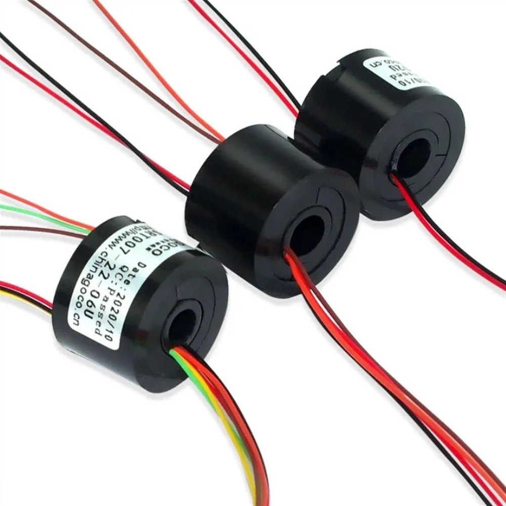 1PCS hole Dia.7mm / 5mm 220v 2A 2/4/6 channels SRT007-22-04U Through-hole electric slip ring Conductive ring Hollow shaft(SRT007-22-06U)