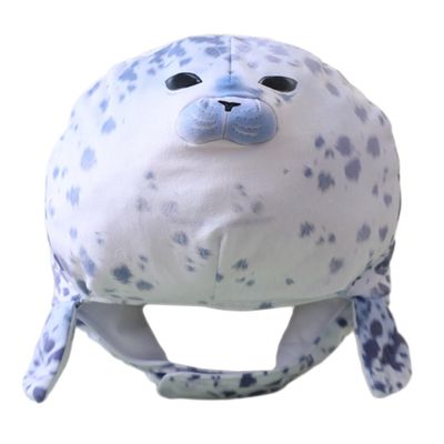 Abaodam Plush Seal Headgear Animal Hat Cosplay Cap for and Adults Soft Decorative Party Performance Hat with Printed Design for Dress-Up Events