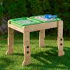Bimomiki 3-in-1 Wooden Water Table for Toddlers 1-3, Outdoor Sand Sensory Activity Station, Montessori Solid Pine Backyard Play Center, Adjustable Height STEM Pipe System, Garden Toy Gift view 1