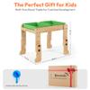 Bimomiki 3-in-1 Wooden Water Table for Toddlers 1-3, Outdoor Sand Sensory Activity Station, Montessori Solid Pine Backyard Play Center, Adjustable Height STEM Pipe System, Garden Toy Gift view 2