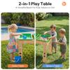 Bimomiki 3-in-1 Wooden Water Table for Toddlers 1-3, Outdoor Sand Sensory Activity Station, Montessori Solid Pine Backyard Play Center, Adjustable Height STEM Pipe System, Garden Toy Gift view 4