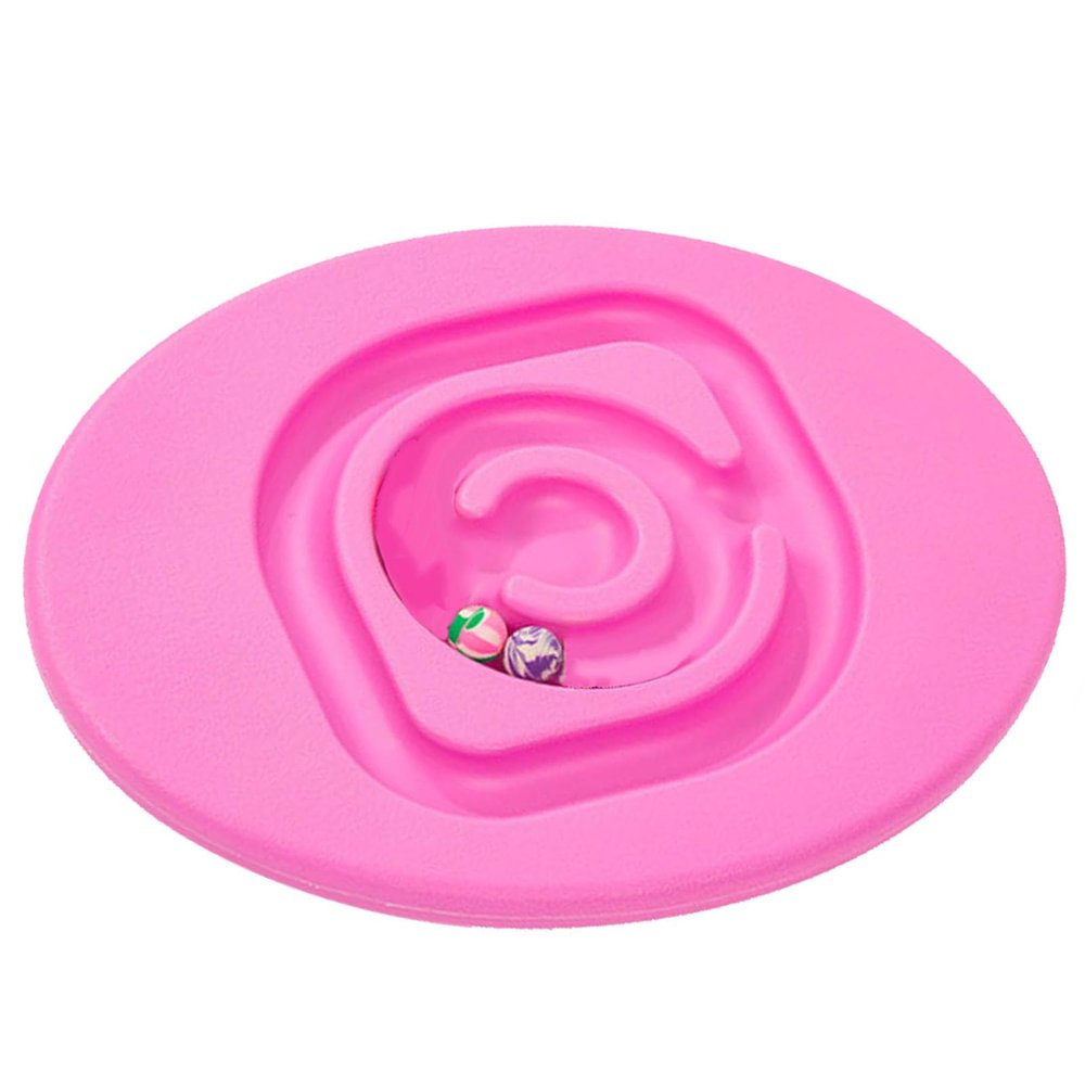 Cryfokt Indoor Outdoor Rocking Snail Seesaw Balance Board with 2 Elastic Balls, Safe and Durable Sensory Training Rocking Board, Coordination & Balance Training Equipment (Pink)