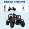 2 Seater Electric Ride on Car for Kids with Parent Remote - 24v Truck Toy, 3 Speeds, Spring Suspension, LED Lights, Music, Storage, Gift for Boys & Girls view 2