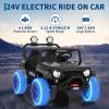 24V 2 Seater Ride on Car with Remote Control, 4WD Electric Toy Car for Big Kids, Bluetooth, LED Lights & Spring Suspension, Black view 3