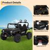 24V 2 Seater Ride on Car with Remote Control, 4WD Electric Toy Car for Big Kids, Bluetooth, LED Lights & Spring Suspension, Black view 4