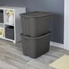AIXISTL 8-Pack 18-Gallon Plastic Storage Bins - Heavy Duty Stackable Containers with Secure Snap-On Lids for Garage, Basement or Closet Organization, Space-Saving Design (Gray) view 4