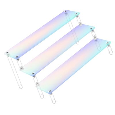 ERINGOGO Acrylic Display Stand 3-Tier Riser Shelf Multipurpose Figures Showcase Rack 30Cm Model Display Organizer for Collectible and Doll Storage