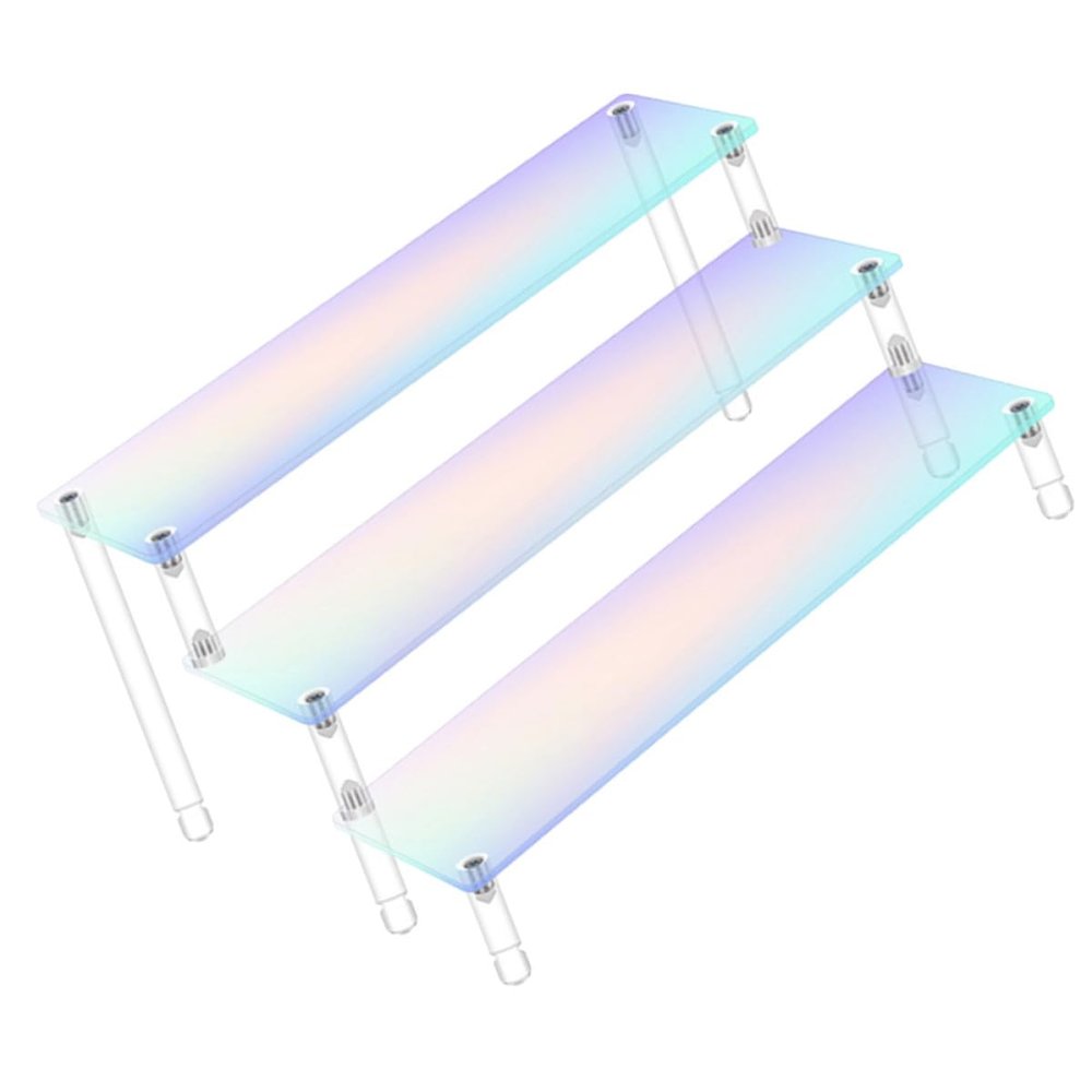ERINGOGO Acrylic Display Stand 3-Tier Riser Shelf Multipurpose Figures Showcase Rack 30Cm Model Display Organizer for Collectible and Doll Storage