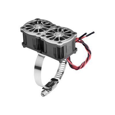Aluminum 7075-T6 Alloy+316 Stainless Steel Dual 40X28mm Cooling Fan Ajustable for 56-70 Series Motor - Silver