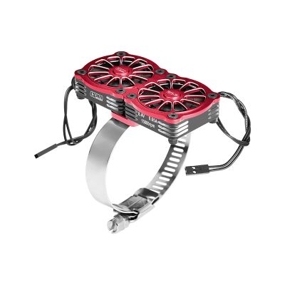 Aluminum 7075-T6 Alloy+316 Stainless Steel Dual 40X40mm Cooling Fan Ajustable for 56-70 Series Motor - Red