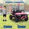 24V 2 Seater Ride on Car with Remote Control, 4WD Electric Toy Car for Big Kids, Bluetooth, LED Lights & Spring Suspension, Pink view 2