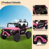 24V 2 Seater Ride on Car with Remote Control, 4WD Electric Toy Car for Big Kids, Bluetooth, LED Lights & Spring Suspension, Pink view 4