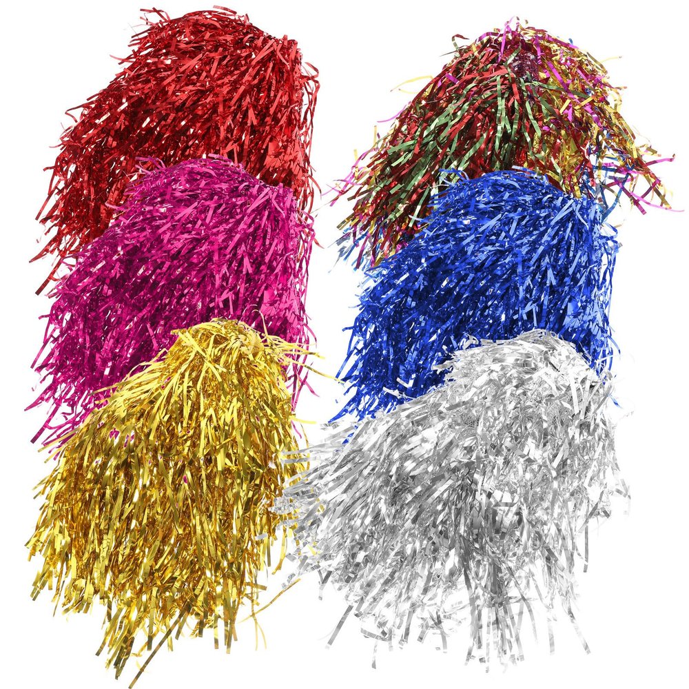 ERINGOGO 6Pcs Foil Tinsel Cosplay Wigs Colorful Masquerade Party Hair Wigs for Fashionable Costume Dress-Up Accessories