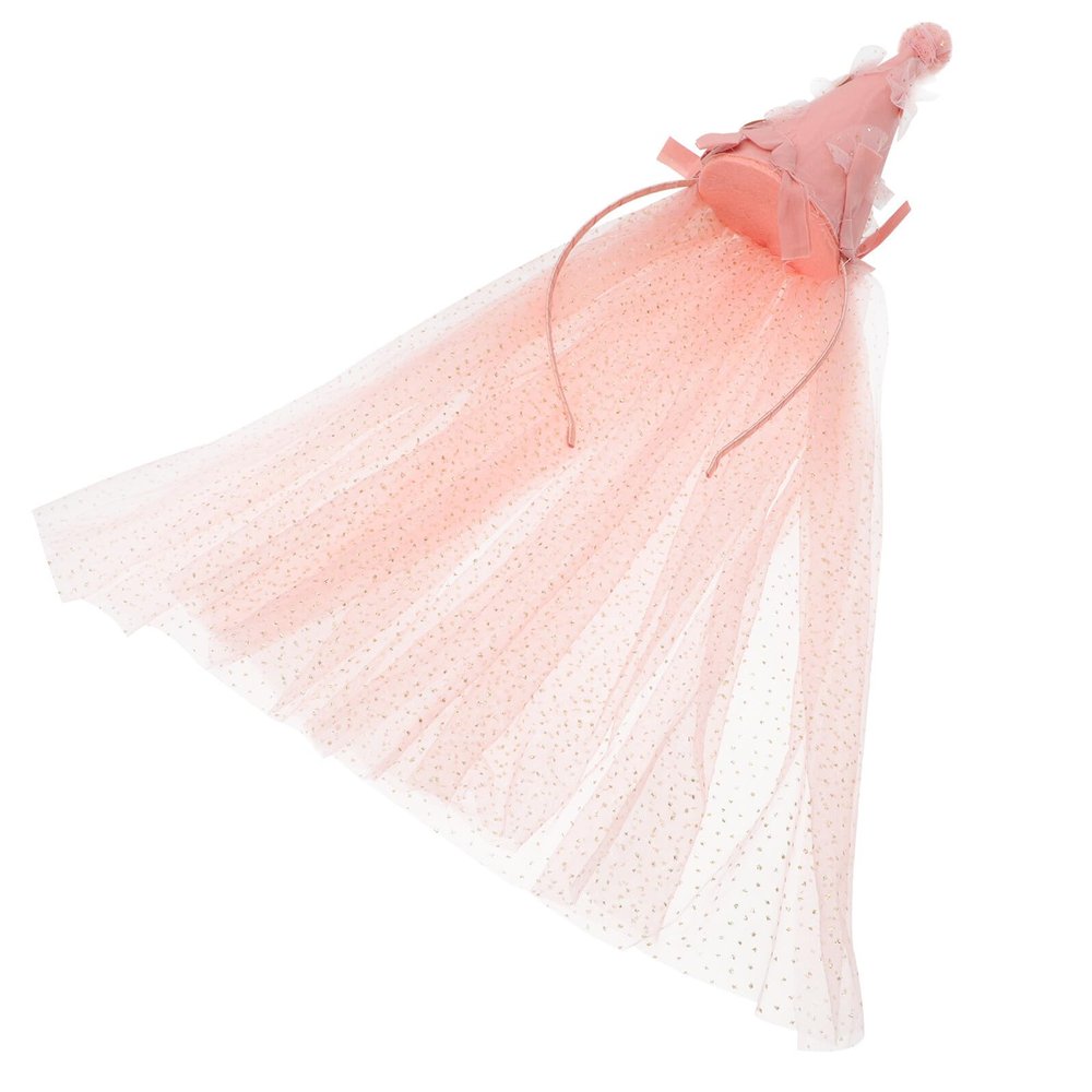 Abaodam Birthday Hat Headband Pink Princess Style Party Hair Decor for Photo Props Headwear