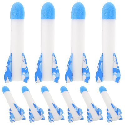 LIOOBO 10pcs Glow-in-The-Dark Foam Rockets - Glow Rocket Launcher Refill - Flashing Outdoor Duel Game Jump Launcher Toy for Boys Girls Birthday