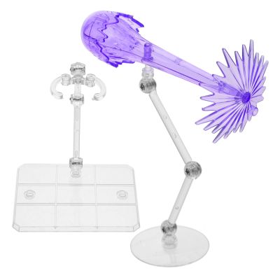 FOYTOKI Action Figure Display Holder and Doll Support Frame for Collectible Figures Purple Blast Effect Accessory with 2 Stands Suitable for Model Kits and