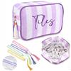 BUZCOZY Empty Mahjong Tiles Bag with 4 Pcs Acrylic Mahjong Line Finder Cards Thickened American Mahjong Rack Bags for Game Party Travel Gatherings Accessories 9.4 x 6.1 x 3.1 in Purple view 1