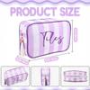 BUZCOZY Empty Mahjong Tiles Bag with 4 Pcs Acrylic Mahjong Line Finder Cards Thickened American Mahjong Rack Bags for Game Party Travel Gatherings Accessories 9.4 x 6.1 x 3.1 in Purple view 4