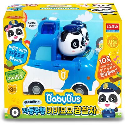  Academy BabyBus Auto-Driving Police Car Toy  Musical Obstacle Avoidance Vehicle, Kiki Miumiu