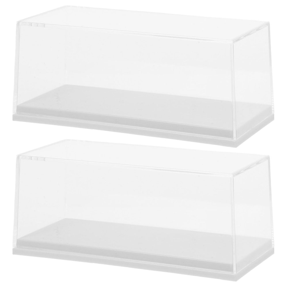 ERINGOGO 64 Scale Car Model Display Cases with White Base Acrylic Showcase Boxes Dustproof Storage for Collectible Vehicles and Miniature