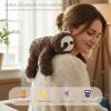 1.8 LB Brown Sloth Weighted Stuffed Animal | Microwavable Heatable & Coolable Heating Pad with Tourmaline Beads & Lavender | Long Lasting Cozy Warmth Plush Toy | Includes Gift Box & Greeting Card view 2