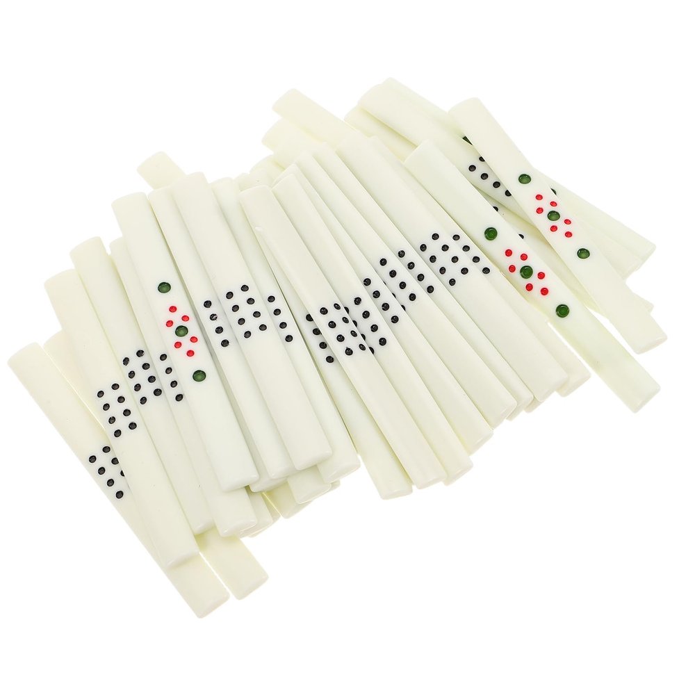 BESPORTBLE 44Pcs Mahjong Betting Accessories Set with Scoring Sticks for Family Chinese Board Games and Mahjong Tables, Black Dot Counting Sticks for Game Room Use