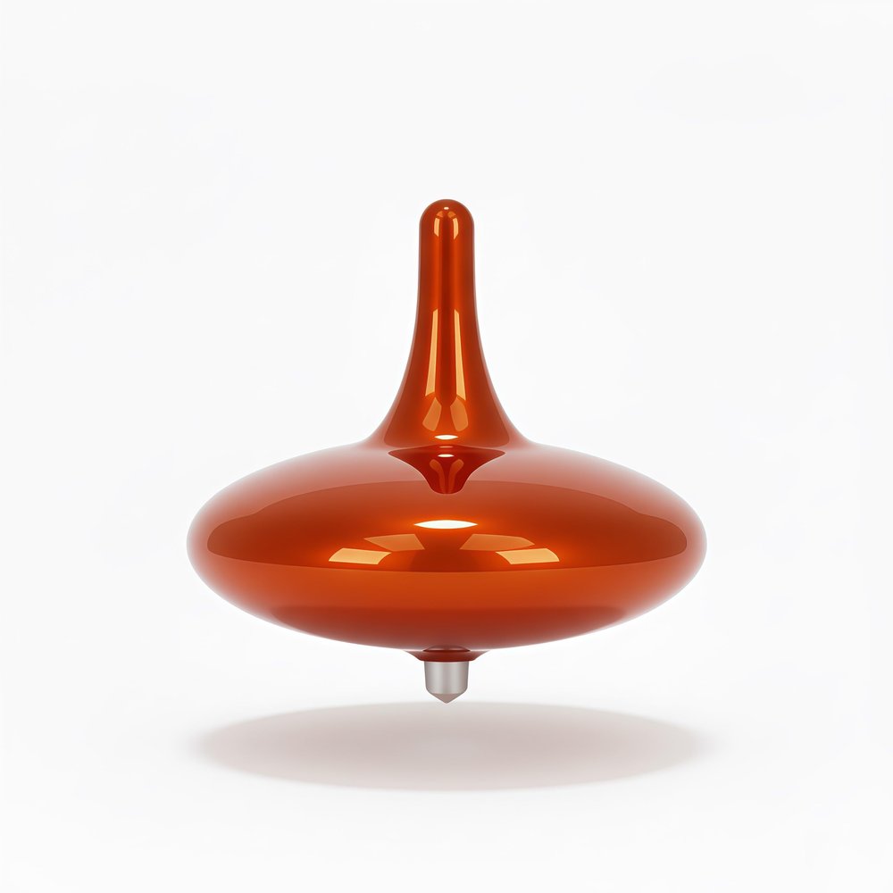 Electric Spinning Top, 6+ Hours Endless Spinning, LED Light Show, The Dreamer Spinning Top, Timer-Enabled Design, Unique Gift for Adults(Ignition Orange) (Without Base)