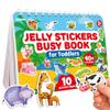 QUOKKA Jelly Sticker Books for Toddlers 1-3, 10 Animal Topics, 40+ Large Thick Reusable Stickers, Waterproof Washable Toddler Activity Busy Book, Learning Toys for Shapes Colors Matching Animals view 1