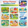 QUOKKA Jelly Sticker Books for Toddlers 1-3, 10 Animal Topics, 40+ Large Thick Reusable Stickers, Waterproof Washable Toddler Activity Busy Book, Learning Toys for Shapes Colors Matching Animals view 3