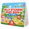 QUOKKA Jelly Sticker Books for Toddlers 1-3, 10 Animal Topics, 40+ Large Thick Reusable Stickers, Waterproof Washable Toddler Activity Busy Book, Learning Toys for Shapes Colors Matching Animals view 4