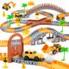 Magickidz 230+ PCS Construction Tracks Toy for Kids - DIY Engineering Building Set with Excavator, Dump Truck, Best Birthday Gift for Boys 3 4 5 6 7 Years Old, Flexible Race Car Track Playset view 1