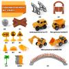 Magickidz 230+ PCS Construction Tracks Toy for Kids - DIY Engineering Building Set with Excavator, Dump Truck, Best Birthday Gift for Boys 3 4 5 6 7 Years Old, Flexible Race Car Track Playset view 2