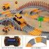 Magickidz 230+ PCS Construction Tracks Toy for Kids - DIY Engineering Building Set with Excavator, Dump Truck, Best Birthday Gift for Boys 3 4 5 6 7 Years Old, Flexible Race Car Track Playset view 3