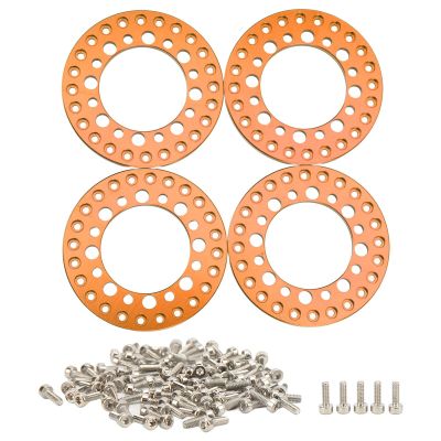 4Pcs 1.9in Wheel Outer Rings Rims, Aluminum Alloy RC Wheel Accessories, CNC Machined Beadlock Rings for 1/10 RC Cars, Enhanced Stability and Durability for Axial SCX10 90046 and Tr (Orange)