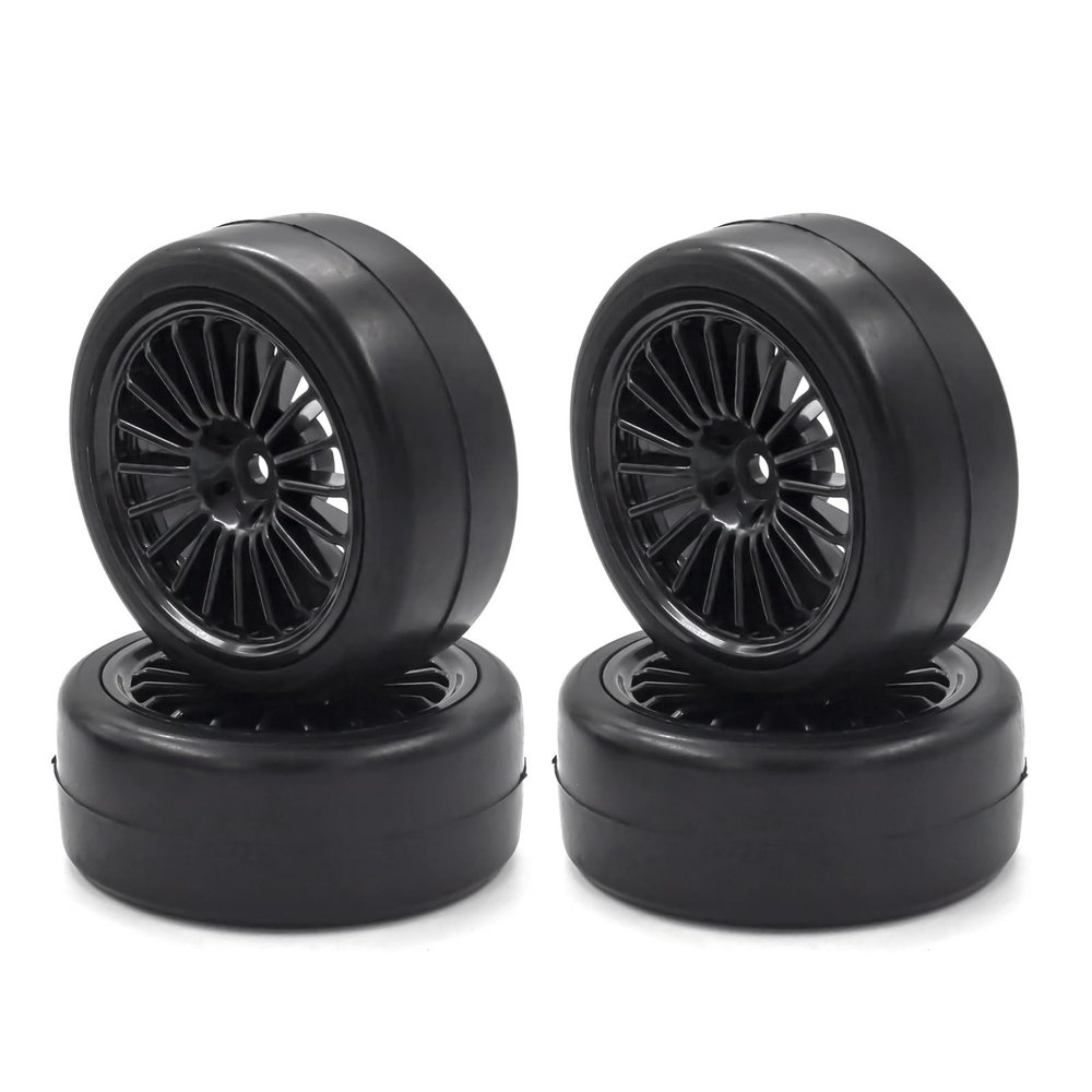 4PCS 1/10 RC Drift Tires 60mm Hard Tyre 1:10 RC Racing Car for Kyosho for Traxxas On Road Drifting Car Wheels confident