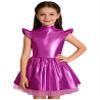 Fldy Girls Outerspace Robot Outfit Alien Costume Ruffle Sleeve Metallic Dresses for Halloween Cosplay Hot Pink 16 Years view 1
