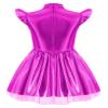 Fldy Girls Outerspace Robot Outfit Alien Costume Ruffle Sleeve Metallic Dresses for Halloween Cosplay Hot Pink 16 Years view 4