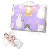DUOBU Portable Diaper Changing Pad Foldable Baby Changing Mat with Built-in Pillow Waterproof Changing Pad for Newborn Girls Boys Cute Cats view 2