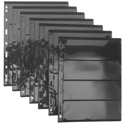 ZUNOXAZ Stamp Collection Book Loose-Leaf Binder for Collectors 10 Sheets Black PVC Double-Sided Stamp Pages Standard Size Storage Holder and Banknote Organization