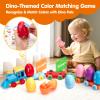 hahaland Toddler Learning Toys for 2 3 Year Old Montessori Counting Matching Train Set with 8 Dinosaurs & Sorting Easter Eggs, Dino Stickers Toddler Toys for Kids 1-3 Years Easter Basket Stuffers view 4