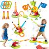 5 in 1 Musical Jump, Bean Bag Toss Ring Game, Baseball Toys and Stomping Launch Rocket Launcher for Kids Remote Control Indoor Outdoor Sports Toys for Kids Ages 4-8 3-5 Birthday Easter Gifts view 1