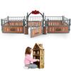 DAGLLGEW Horse Stable Playset Fence 17.3x7.9x5.9'' Realistic Plastic Horse Barn Playset Fence Imaginary & Creative Educational Toys Accessories for Lovers view 2